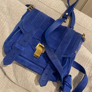 Proenza Schouler blue suede crossbody